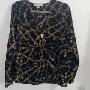 Michael Kors black and Gold  blouse  with zipper
